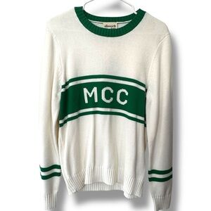 Ellsworth + Ivey Green and White Knit Sweater MCC Knit Women's Size L NWT